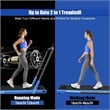 SuperFit 2.25HP 2 in 1 Navy Folding Under Desk Treadmill Remote Control Plastic