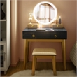 Costway Vanity Makeup Table Touch Screen 3 Lighting Modes Black