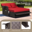 Costway Patio Rattan Daybed Lounge Red
