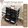 Costway 10-Drawer Storage Cart Utility Rolling Trolley Black