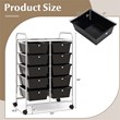 Costway 10-Drawer Storage Cart Utility Rolling Trolley Black
