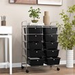 Costway 10-Drawer Storage Cart Utility Rolling Trolley Black