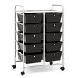 Costway 10-Drawer Storage Cart Utility Rolling Trolley Black