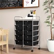 Costway 10-Drawer Storage Cart Utility Rolling Trolley Black