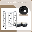 Costway 10-Drawer Storage Cart Utility Rolling Trolley Gray
