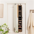 Costway Mirrored Jewelry Cabinet Jewelry Armoire w/2 LED Lights Rustic Brown
