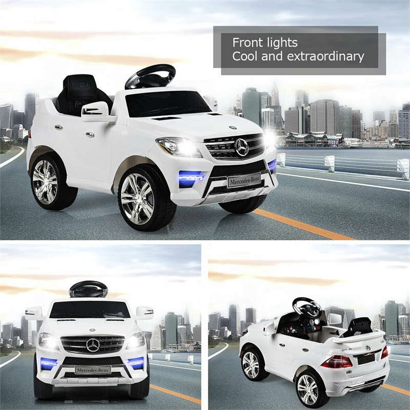 Benz ML350 6V Electric Kids Ride On Car  MP3 Remote Control White Plastic