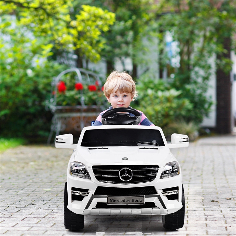 Benz ML350 6V Electric Kids Ride On Car  MP3 Remote Control White Plastic