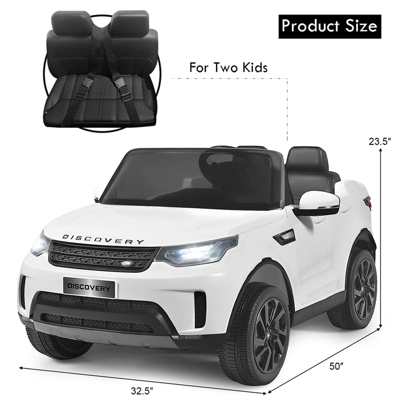 12V Licensed Land Rover Kid Ride On Car 2-Seater Electric Vehicle w/MP3 White PP
