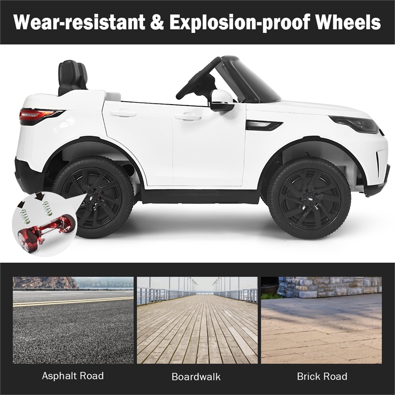 12V Licensed Land Rover Kid Ride On Car 2-Seater Electric Vehicle w/MP3 White PP