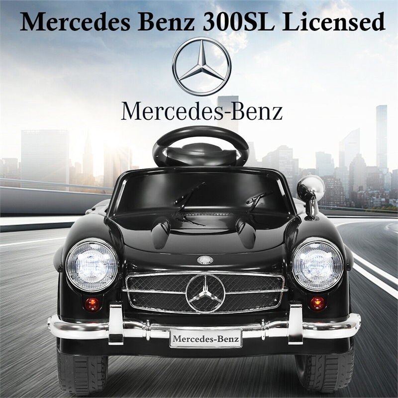 Black MERCEDES BENZ 300SL AMG RC Electric Toy Kids Baby Ride on Car Plastic
