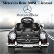 Black MERCEDES BENZ 300SL AMG RC Electric Toy Kids Baby Ride on Car Plastic