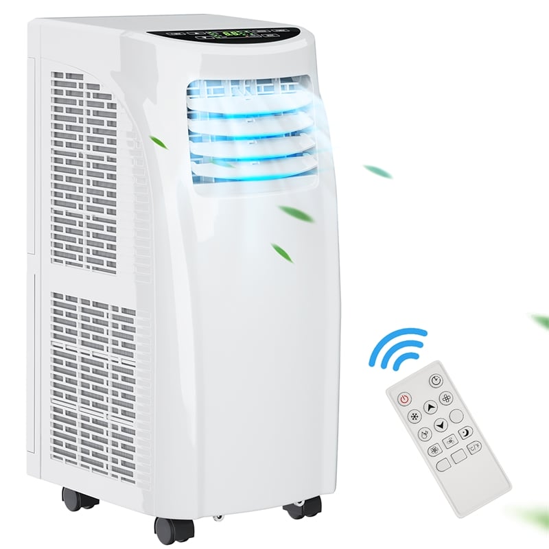 8000 BTU Air Conditioner & Dehumidifier Remote w/ Window Kit White Plastic