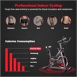 Stationary Exercise Magnetic Cycling Bike 30Lbs Flywheel Home Gym Black Metal
