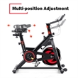 Stationary Exercise Magnetic Cycling Bike 30Lbs Flywheel Home Gym Black Metal