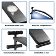 Adjustable Folding Arc-shaped Sit Up Bench Home Exercise Fitness Black Metal