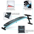SuperFit Folding Weight Bench Adjustable Sit-up Board Curved Bench Blue Leather