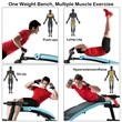 SuperFit Folding Weight Bench Adjustable Sit-up Board Curved Bench Blue Leather