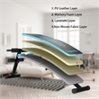 SuperFit Folding Weight Bench Adjustable Sit-up Board Curved Bench Blue Leather