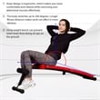 SuperFit Folding Weight Bench Adjustable Sit-up Board Curved Bench Red Leather