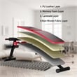 SuperFit Folding Weight Bench Adjustable Sit-up Board Curved Bench Red Leather