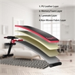 SuperFit Folding Weight Bench Adjustable Sit-up Board Slant Bench Red Leather