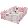 18-Panel Baby Playpen Activity Center Playard withMusic Box Pink Plastic