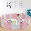 18-Panel Baby Playpen Activity Center Playard withMusic Box Pink Plastic