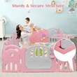 18-Panel Baby Playpen Activity Center Playard withMusic Box Pink Plastic