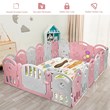 18-Panel Baby Playpen Activity Center Playard withMusic Box Pink Plastic