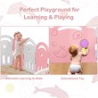 18-Panel Baby Playpen Activity Center Playard withMusic Box Pink Plastic
