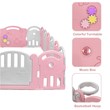 18-Panel Baby Playpen Activity Center Playard withMusic Box Pink Plastic