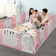 18-Panel Baby Playpen Activity Center Playard withMusic Box Pink Plastic