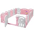 18-Panel Baby Playpen Activity Center Playard withMusic Box Pink Plastic