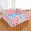 Costway 14-Panel Baby Playpen Activity Center Playard Pink Gray Plastic