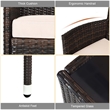 4PCS Rattan Patio Set Cushioned Sectional Sofa Chair Coffee Table Brown & Red