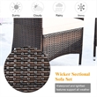 4PCS Rattan Patio Set Cushioned Sectional Sofa Chair Coffee Table Brown & Red