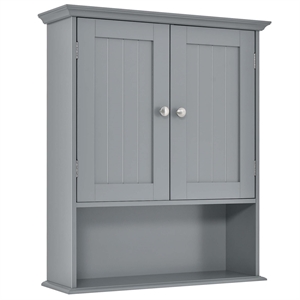 Bathroom Wall Cabinet Medicine Storage Organizer with Adjustable Shelf Gray