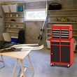 5 Drawer Rolling Tool Chest Cabinet Metal Storage Black and Red