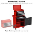 5 Drawer Rolling Tool Chest Cabinet Metal Storage Black and Red