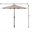 10ft Patio Solar Umbrella LED Patio Market Steel Tilt Beige