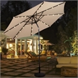 10ft Patio Solar Umbrella LED Patio Market Steel Tilt Beige