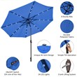 10ft Patio Solar Umbrella LED Patio Market Steel Tilt Blue