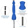 10ft Patio Solar Umbrella LED Patio Market Steel Tilt Blue