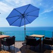 10ft Patio Solar Umbrella LED Patio Market Steel Tilt Blue