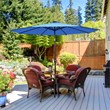 10ft Patio Solar Umbrella LED Patio Market Steel Tilt Blue