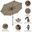 10ft Patio Solar Umbrella LED Patio Market Steel Tilt Brown