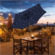 10ft Patio Solar Umbrella LED Patio Market Steel Tilt Navy