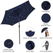 10ft Patio Solar Umbrella LED Patio Market Steel Tilt Navy