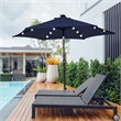 10ft Patio Solar Umbrella LED Patio Market Steel Tilt Navy